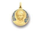 Médaille  Bijoux  Amabilis  Email  Bleu  Translucide