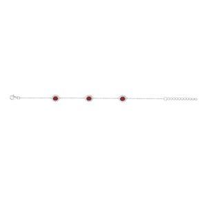 Bracelet Argent Oxydes De Zirconium Et Pierre Synthetique-16+3Cm