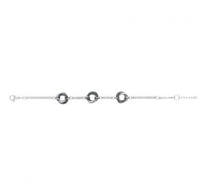 Ceranity Steel - Bracelet Acier Céramique Noire 3 Motifs 17,5+1,5Cm