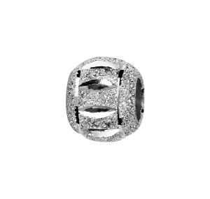 Charms Coulissant Argent Rhodie Boule Diamante Et Motifs 10x5mm   (KIT2)