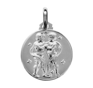 Medaille Argent Rhodie Zodiaque Gemeaux