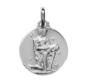 Medaille Argent Rhodie Zodiaque Verseau