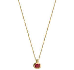 Collier Rubis Ovale 5*4 Dt 0.005ct 